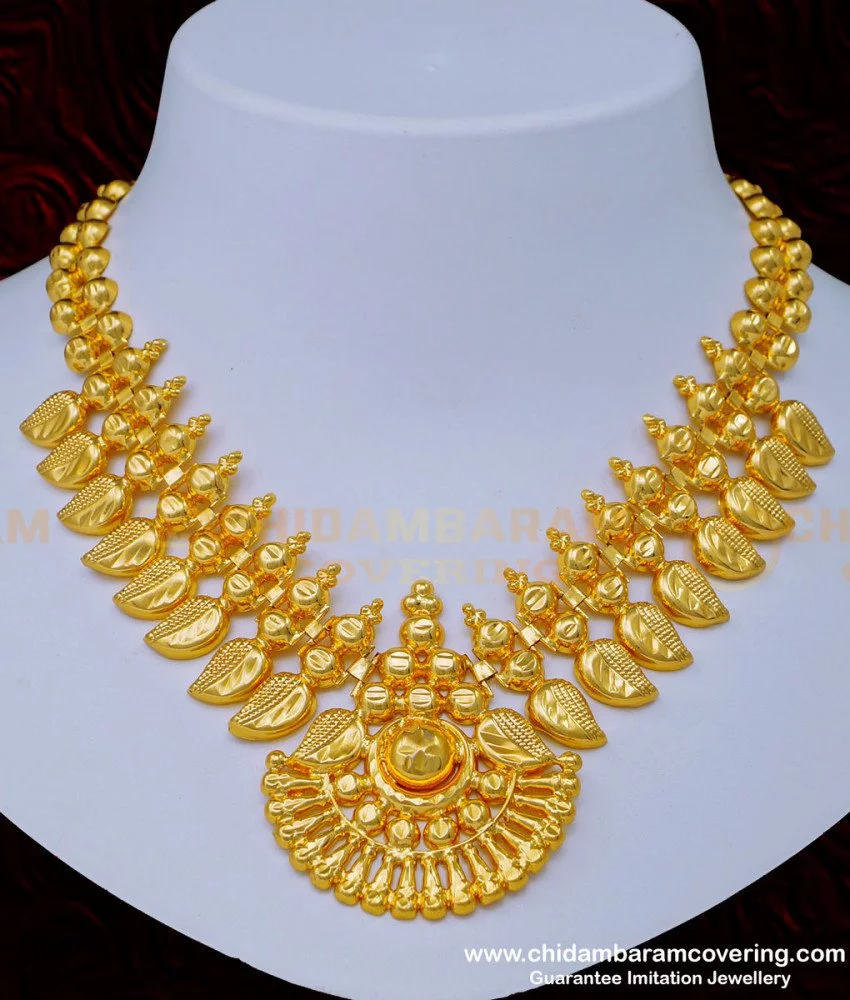 Buy Gold Inspired Light Weight Mango Design Kerala Necklace Bridal