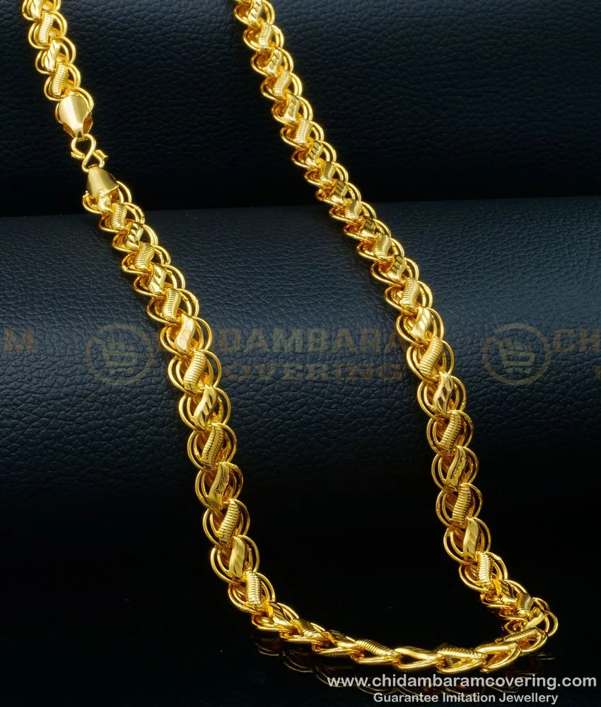 Gold Plated Flat Snake Design Chain Necklace Jewelry for Men Women Boys  Girls at Rs 150/piece | Gold Plated Chains in Jaipur | ID: 23194024312