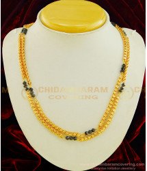 BBM1002 - Gold Plated Muslim Karimani Mala Double Line Heartin Chain with Black Crystal Chain Online