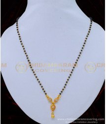 BBM1012 - American Diamond Stone Pendant Black Beads Indian Mangalsutra for Women 