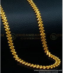SHN098 - Elegant Leaf Design Light Weight One Gram Gold Short Chain Designs for Ladies