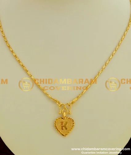 Buy Gold Plated Alphabet K Letter Pendant With Chain For Boys And Girls