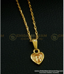 SCHN299 - One Gram Gold Heart Shape ‘B’ Letter Dollar with Short Chain Online