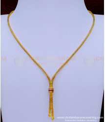 SCHN439 - 1 Gram Gold Girls Short Chain with Stone Pendant Designs