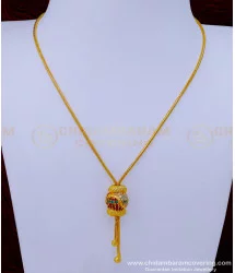 SCHN400 - Unique One Gram Gold Short Chain with Love Symbol Love Pendant  for Wife