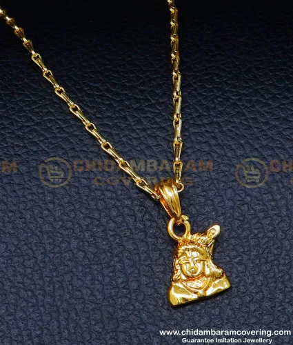 SCHN400 - Unique One Gram Gold Short Chain with Love Symbol Love Pendant  for Wife