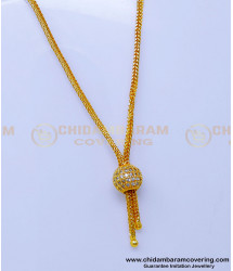 SCHN501 - Real Gold Design Ball Pendant Chain for College Girls