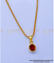 SCHN506 - Latest One Stone Pendant Design with Chain for Girls