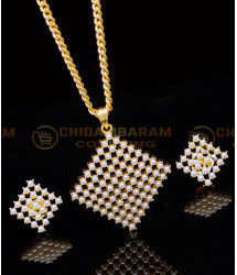 SCHN518 - Modern Pearl Pendant Design with Earrings Online