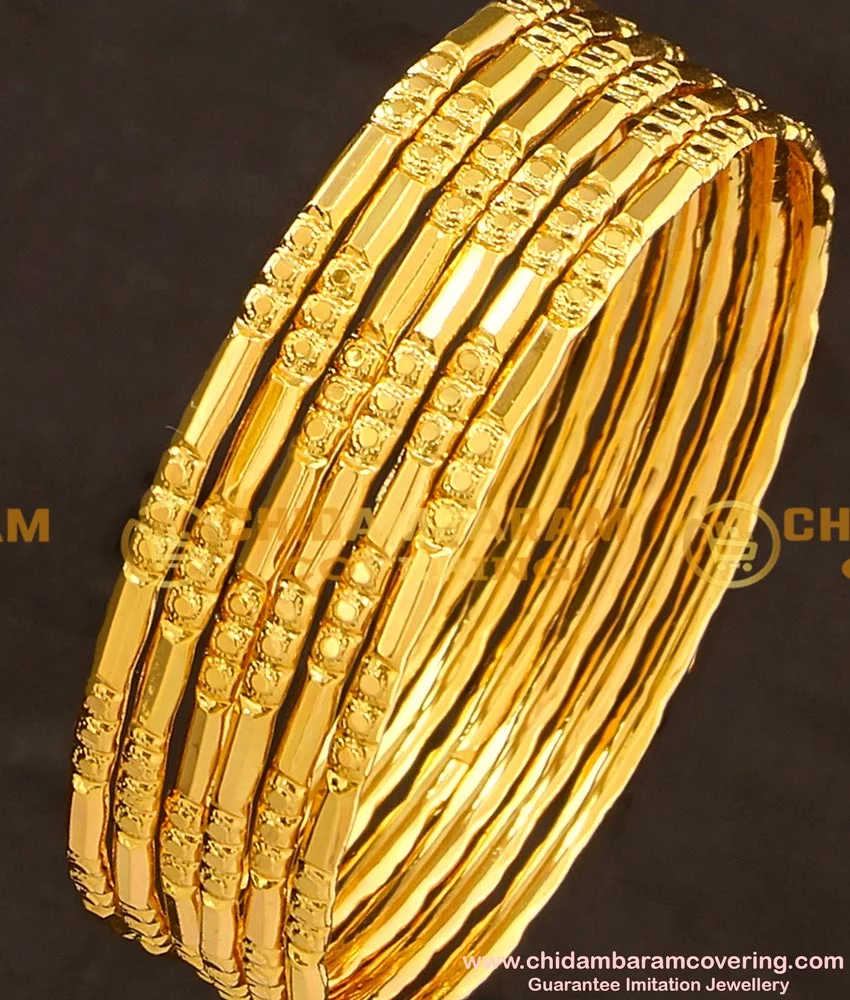 Glass on sale bangles gold