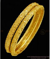 BNG331 - 2.4 Size New Pattern Gold Look Thin Bangles Design Gold Plated Jewellery Online