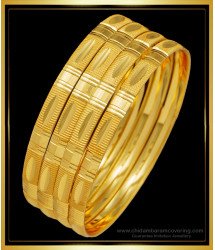 BNG495 - 2.4 Size New Model Gold Bangle Designs 4 Bangles Set for Daily Use
