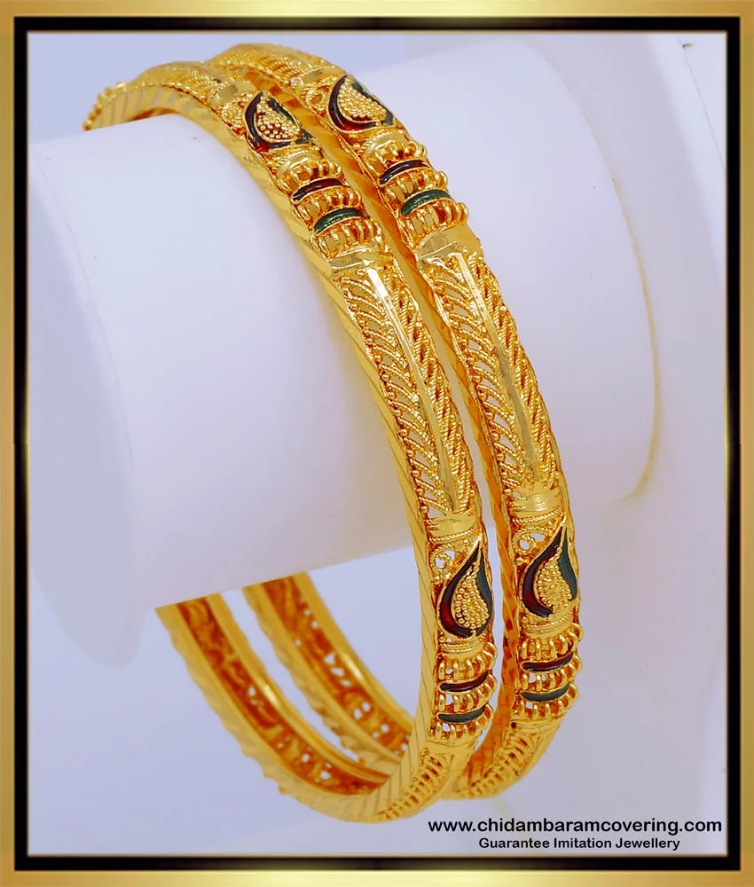 Jewar Mandi Bracelet Mens 210 Inches One Two Gram Gold Plated Kada Jewelry  7451  Amazonin Fashion