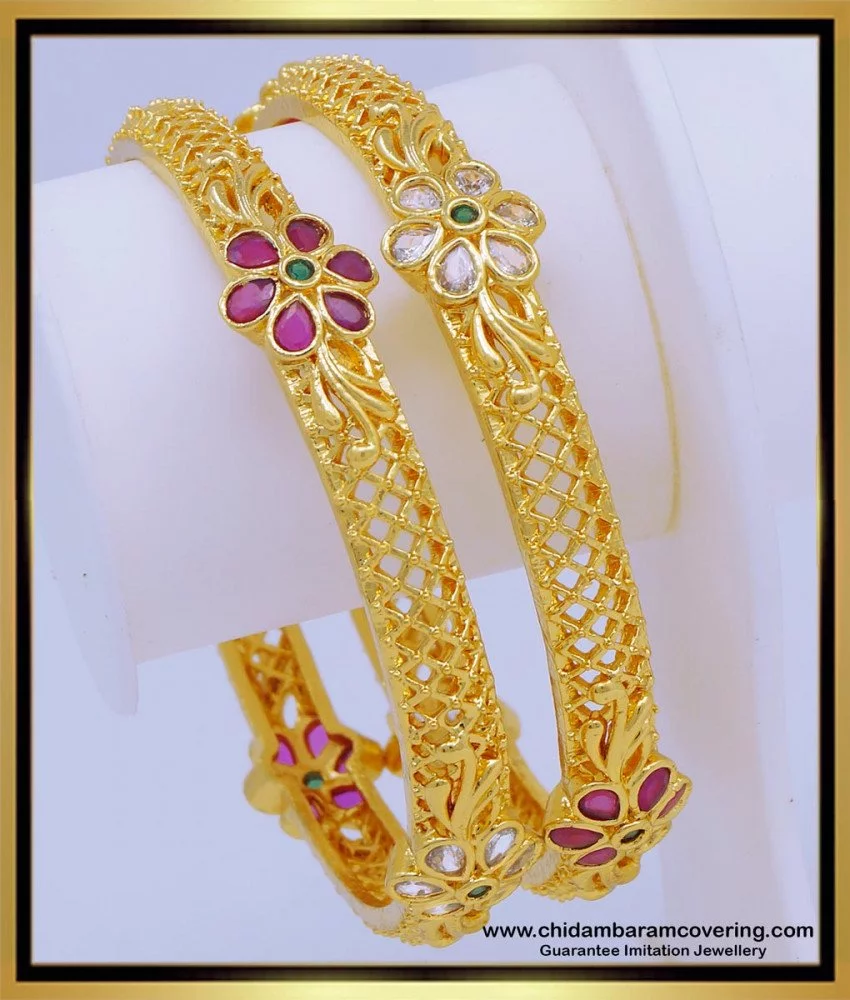 Stone gold store bangles