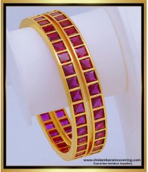 BNG610 - 2.6 Size Beautiful Impon First Quality Ruby Stone Bangles Design for Ladies 