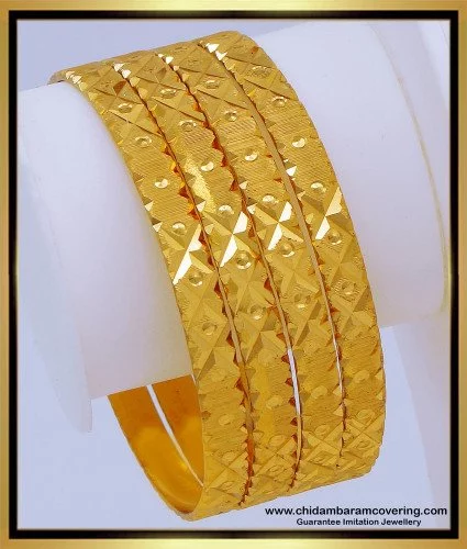 Machine cut sales gold bangles