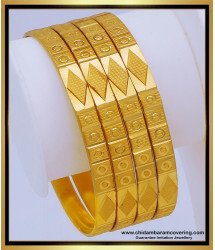 BNG623 - 2.6 Size Attractive Diamond Cut Gold Bangles Design Daily Use Bangles for Women