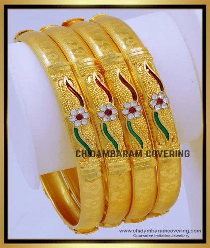 Coral bangle designs in on sale gold