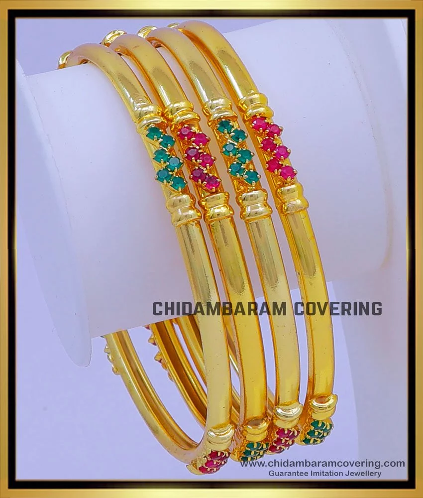 Ruby emerald deals gold bangles designs