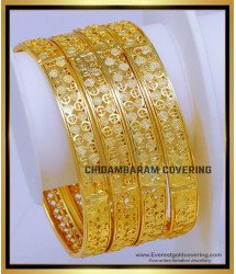 BNG816 - 2.6 Size Bridal Wear 4 Bangles Set Gold Designs for Wedding