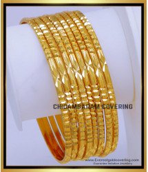 BNG820 - 2.8 Simple Thin Daily Use Plain Gold Bangle Design Latest