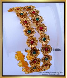 BNG841 -2.8 South Indian Traditional Antique Gold Bangles Online