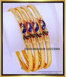 BNG845 - 2.6 Size Latest Peacock Design Gold Plated Bangles Online