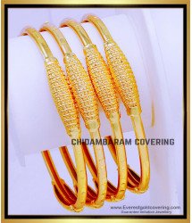 BNG846 - 2.4 Size New Model Daily Use Plain Gold Covering Bangles 
