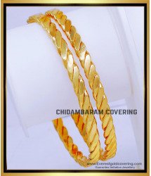 BNG860 - 2.6 Impon Plain Simple Gold Bangles Designs for Daily Use