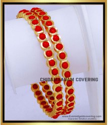 BNG864 - 2.8 Size Real Gold Design 1 Gram Gold Plated Coral Bangles