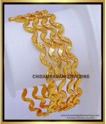 BNG874 - 2.4 Traditional Gold Model Zig-Zag Bangles for Daily Use