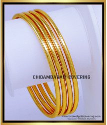 BNG890 - 2.6 Pure Impon Plain Gold Bangles Designs Daily Wear