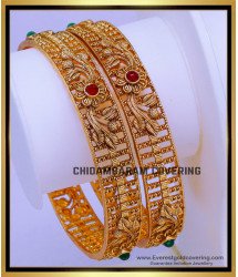 BNG893 - 2.8 South Indian Modern Antique Gold Bangles Designs