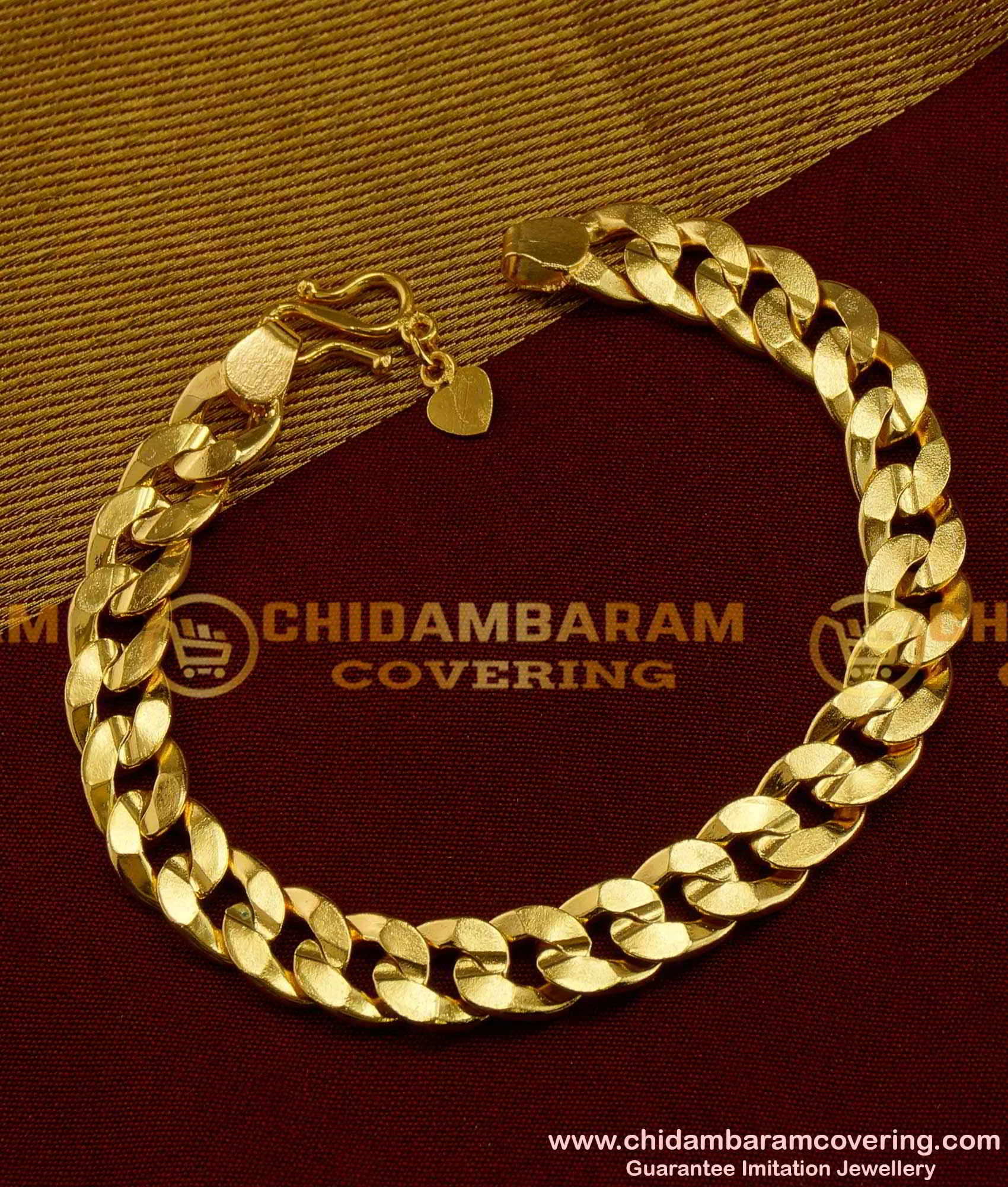 Buy Gents Bracelet One Gram Gold Plated Bracelet Design Gold Hand Chain for  Daily Use
