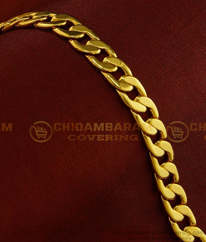 High Quality Gold Plated Silver Toned Geometric Design Links Bracelet For  Men