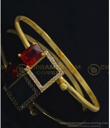 BCT250 - 2.6 Size Latest Party Wear Red with White Stone Gold Plated Bracelet for Ladies 