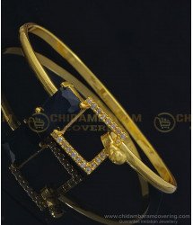 BCT251 - 2.6 Size New Model Party Wear Black Stone 1 Gram Gold Bracelet Online Shopping 