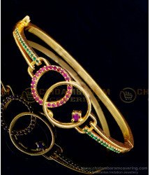 BCT290 - 2.6 size Trendy One Gram Gold Ruby and Emerald Stone Bracelet Designs for Women