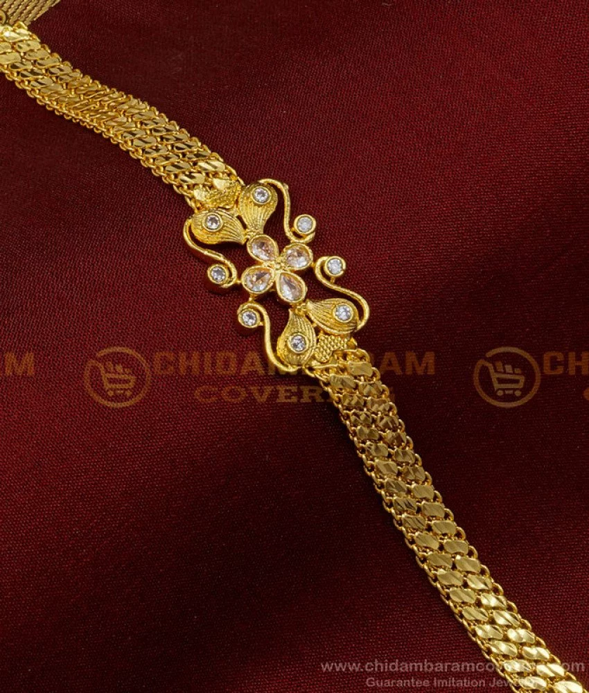 Buy Latest Bracelet Design White Stone 1 Gram Gold Bracelet Wedding Bracelet