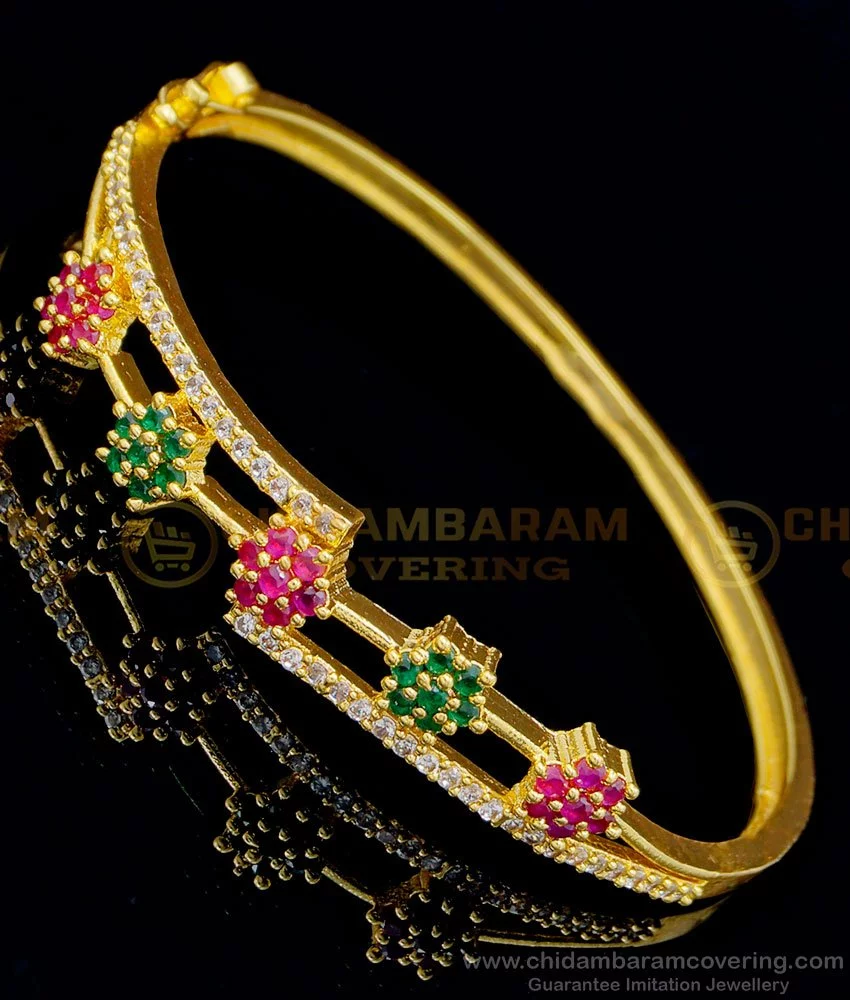 Beautiful Ruby Stone Gold Bracelet For Ladies Imitation Jewelry Low Price  BRAC058