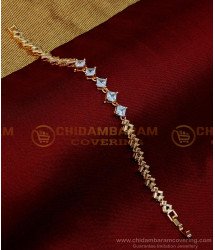 BCT373 - Lovely Diamond Look Rose Gold Stone Bracelet for Ladies