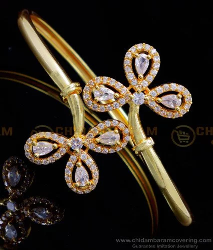 Full Diamond Stone Design Gold Bracelet For Party Wear BRAC391 | Gold  bracelet, Bracelet designs, Real gold jewelry