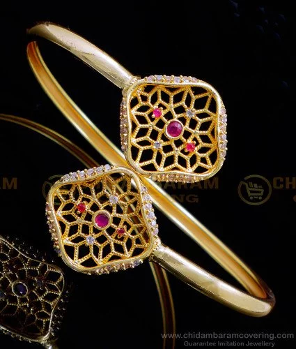 Gold Plated Leaf Bracelet Kada