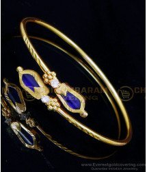 BCT505 - Gold Plated Blue Nagapadam White Stone Palakka Bracelet
