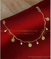 BCT530 - Stylish Hanging White Stone Female Gold Bracelet Designs