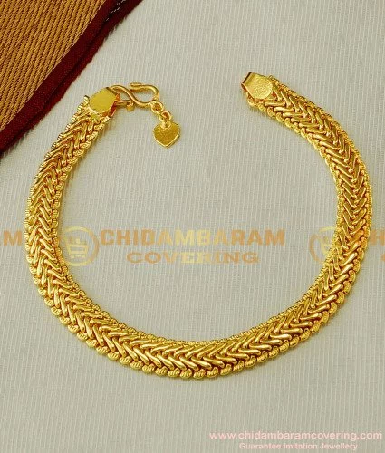 18Kt Gold Amazing Hand Made Design Gents Bracelet 601VA39
