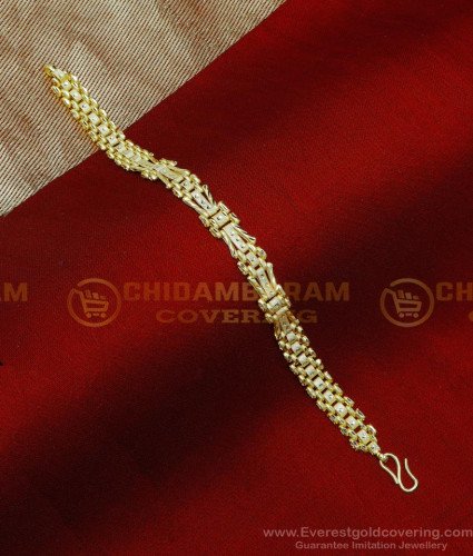 BCT556 - 2 Gram Gold Plated Chain Bracelet for Men Gold Design