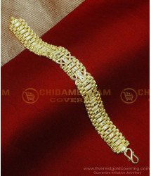 BCT563 - New Style Gents Broad Hand Chain Gold Bracelet Men