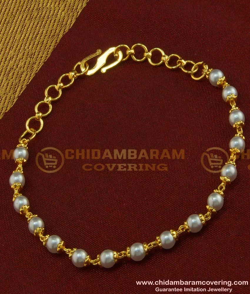 Joyalukkas - Pearl bracelet by Masaaki Pearls Pearl size: 5.00 - 5.50 mm  semi round Pearl Color: White Pearl Quality: A Gold: 18k Design No. PB02YW  Available at all Joyalukkas showrooms, except