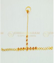 RNG001- Beautiful Party Wear Heart Design Stone Finger Ring Bracelet Design Gold Plated Jewellery 